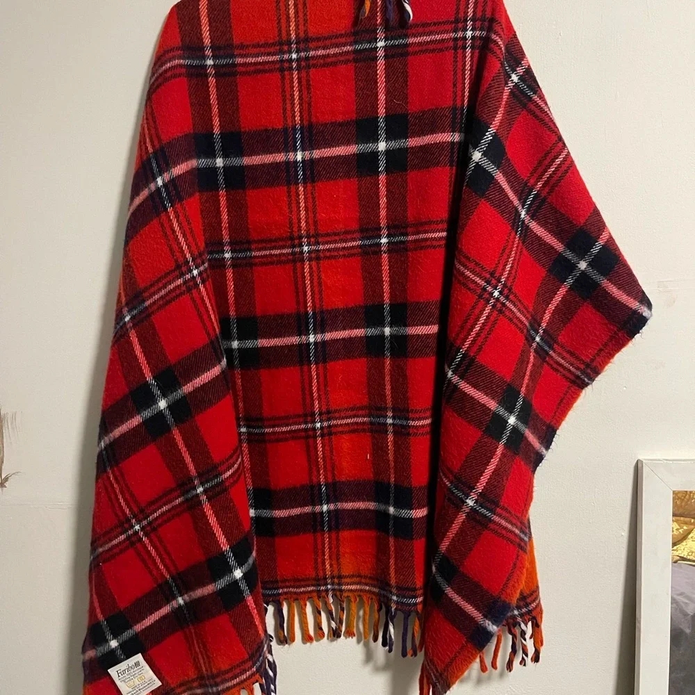 Faribo Plaid Red and Orange Scarf - Picture 3 of 6
